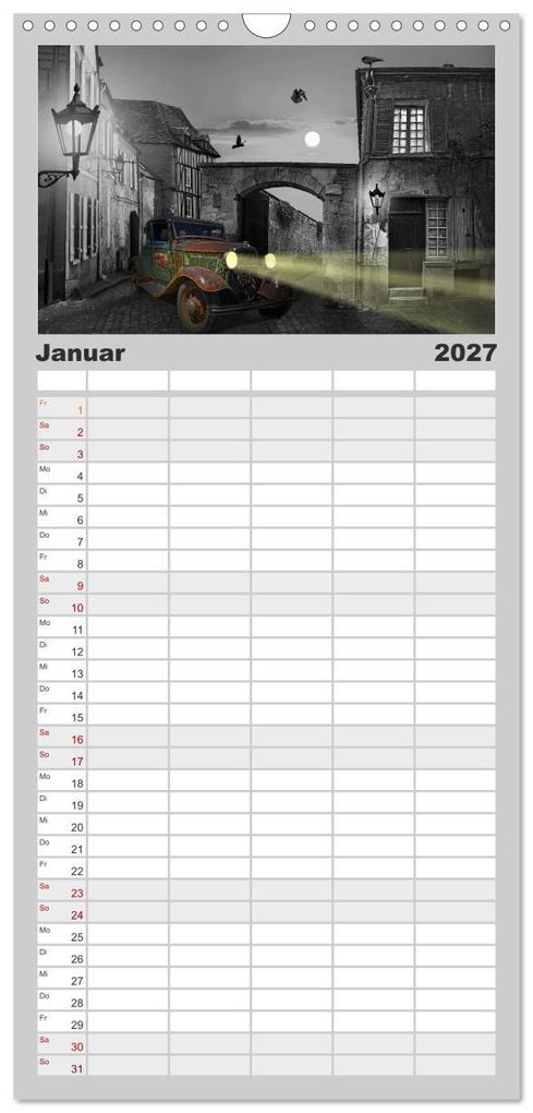 Weitere Ansicht: Familienplaner 2027 - Oldtimer auf Reisen mit 5 Spalten (Wandkalender, 21 x 45 cm) CALVENDO | Monika Jüngling alias Mausopardia, Calvendo