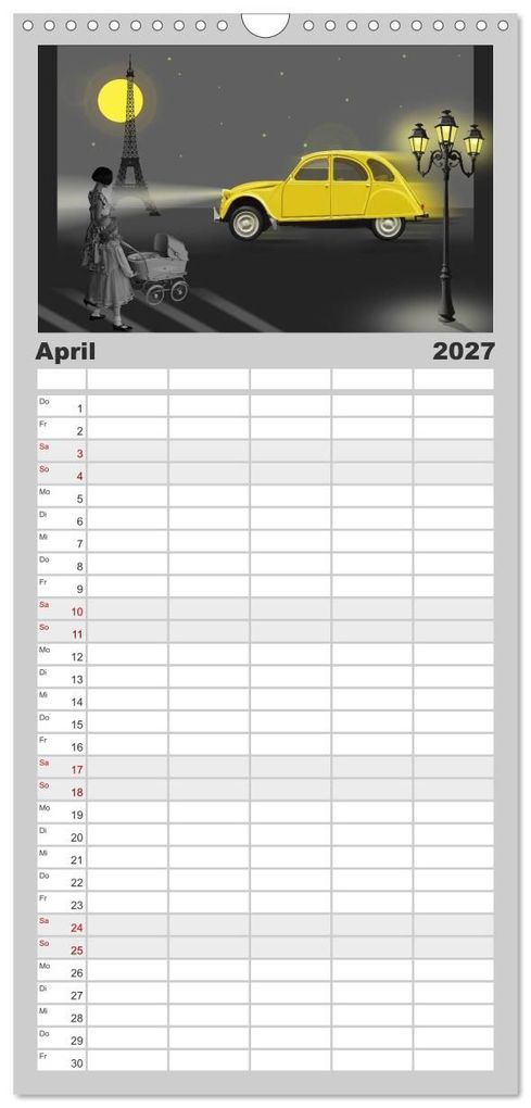 Weitere Ansicht: Familienplaner 2027 - Oldtimer auf Reisen mit 5 Spalten (Wandkalender, 21 x 45 cm) CALVENDO | Monika Jüngling alias Mausopardia, Calvendo
