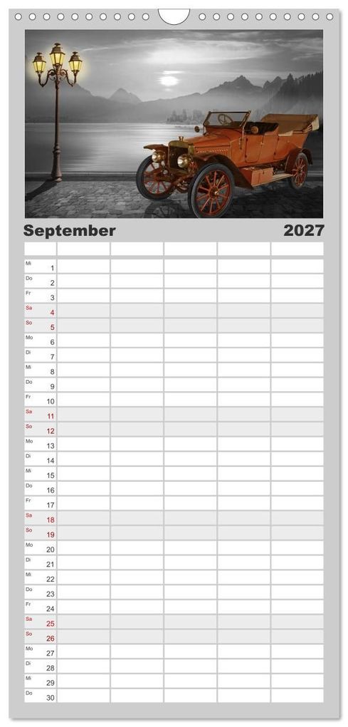 Weitere Ansicht: Familienplaner 2027 - Oldtimer auf Reisen mit 5 Spalten (Wandkalender, 21 x 45 cm) CALVENDO | Monika Jüngling alias Mausopardia, Calvendo