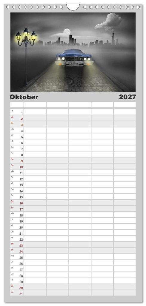 Weitere Ansicht: Familienplaner 2027 - Oldtimer auf Reisen mit 5 Spalten (Wandkalender, 21 x 45 cm) CALVENDO | Monika Jüngling alias Mausopardia, Calvendo