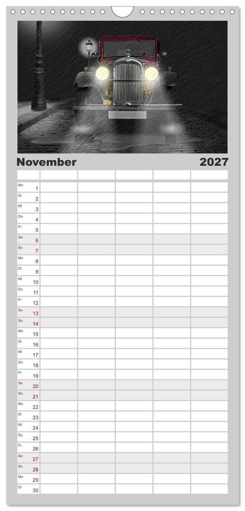 Weitere Ansicht: Familienplaner 2027 - Oldtimer auf Reisen mit 5 Spalten (Wandkalender, 21 x 45 cm) CALVENDO | Monika Jüngling alias Mausopardia, Calvendo