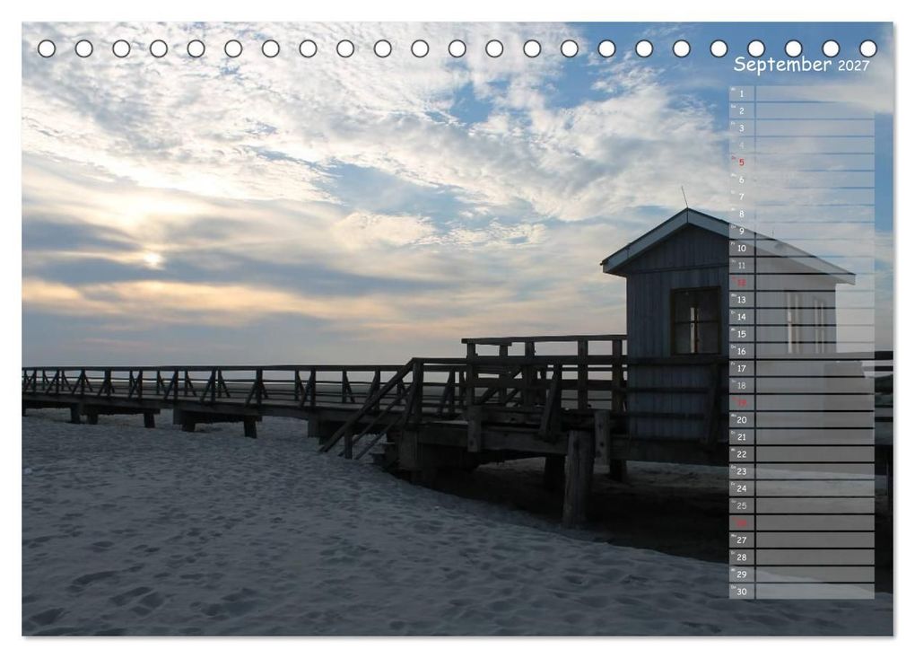 Weitere Ansicht: Strandspaziergang / Geburtstagskalender (Tischkalender 2027 DIN A5 quer), CALVENDO Monatskalender | Gert Kropp, Calvendo