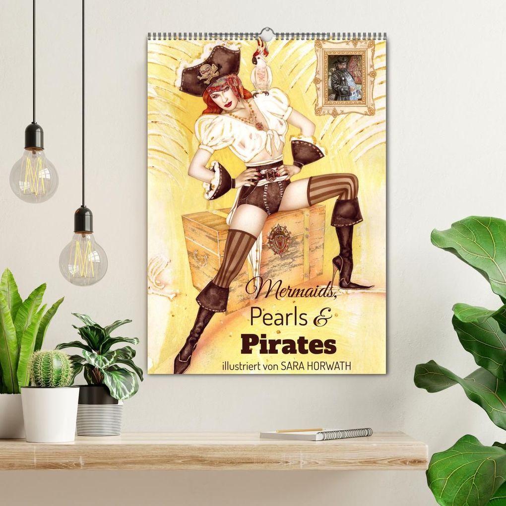 Weitere Ansicht: Mermaids, Pearls & Pirates. Sirenen, Perlen und Piraten. Phantasien mit Meeresrauschen (Wandkalender 2027 DIN A2 hoch), CALVENDO Monatskalender | Burlesque up your wall, Sara Horwath, Calvendo