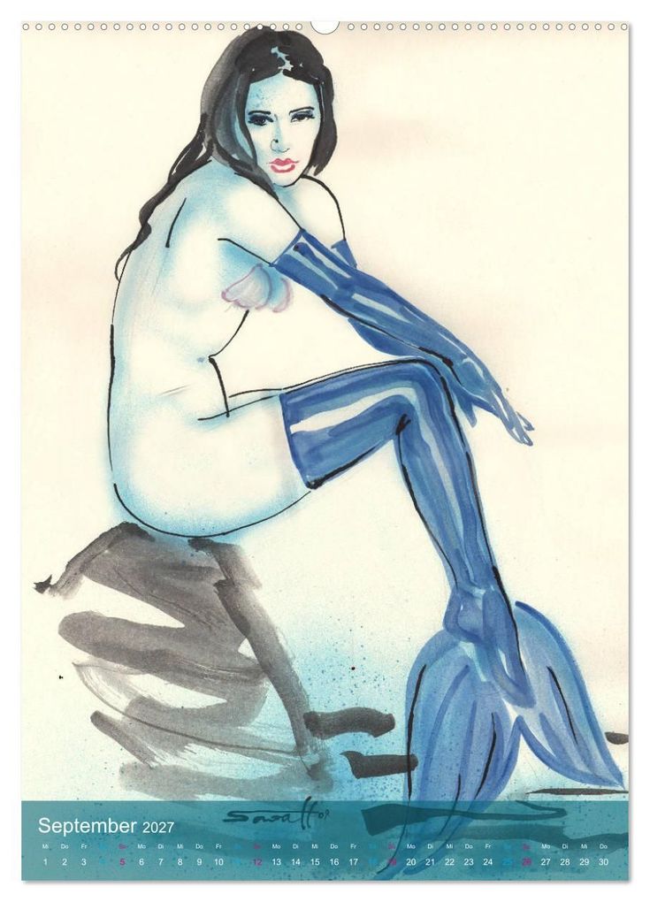 Weitere Ansicht: Mermaids, Pearls & Pirates. Sirenen, Perlen und Piraten. Phantasien mit Meeresrauschen (Wandkalender 2027 DIN A2 hoch), CALVENDO Monatskalender | Burlesque up your wall, Sara Horwath, Calvendo