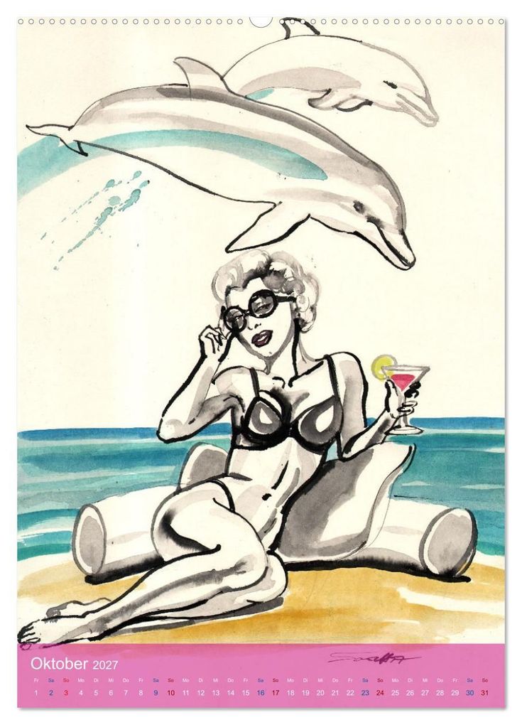 Weitere Ansicht: Mermaids, Pearls & Pirates. Sirenen, Perlen und Piraten. Phantasien mit Meeresrauschen (Wandkalender 2027 DIN A2 hoch), CALVENDO Monatskalender | Burlesque up your wall, Sara Horwath, Calvendo