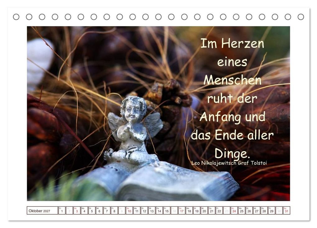 Weitere Ansicht: Engel-Kalender mit Zitaten (Tischkalender 2027 DIN A5 quer), CALVENDO Monatskalender | Tanja Riedel, Calvendo
