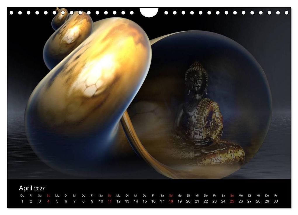 Weitere Ansicht: Buddha und Yin Yang (Wandkalender 2027 DIN A4 quer), CALVENDO Monatskalender | Claudia Burlager, Calvendo