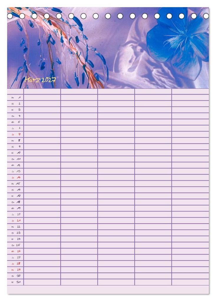 Weitere Ansicht: Blütenzauber - Familienplaner 2027 (Tischkalender 2027 DIN A5 hoch), CALVENDO Monatskalender | Ulrike Kröll, Calvendo