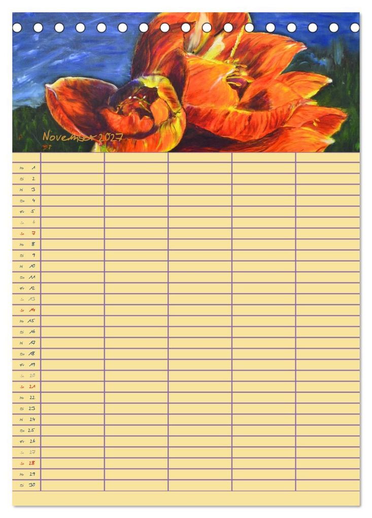Weitere Ansicht: Blütenzauber - Familienplaner 2027 (Tischkalender 2027 DIN A5 hoch), CALVENDO Monatskalender | Ulrike Kröll, Calvendo