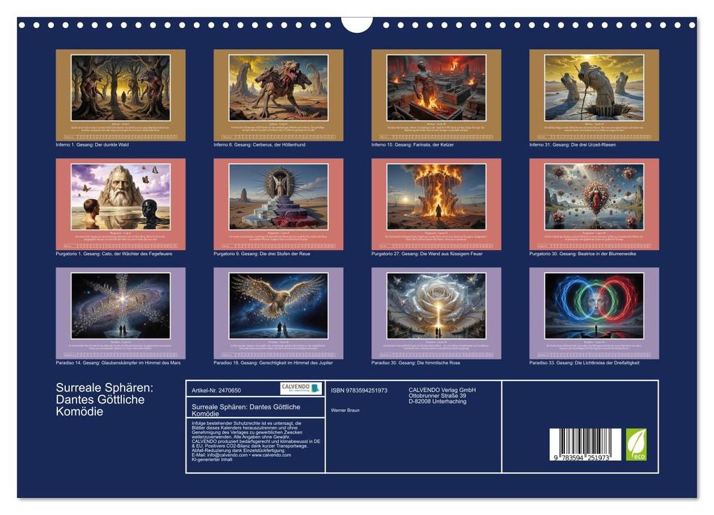 Weitere Ansicht: Surreale Sphären: Dantes Göttliche Komödie (Wandkalender 2027 DIN A3 quer), CALVENDO Monatskalender | Werner Braun, Calvendo