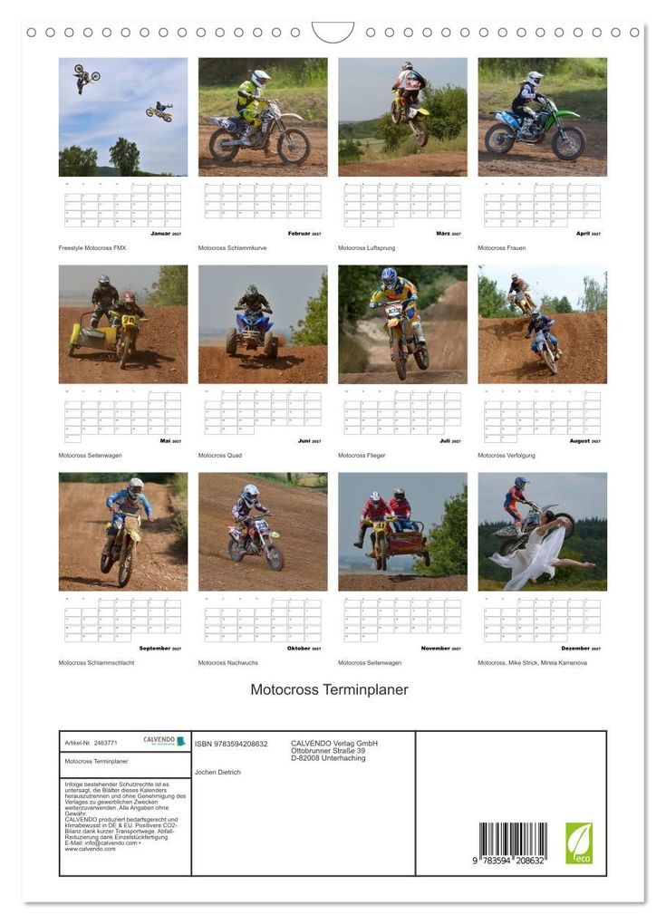 Weitere Ansicht: Motocross Terminplaner (Wandkalender 2027 DIN A3 hoch), CALVENDO Monatskalender | Jochen Dietrich, Calvendo