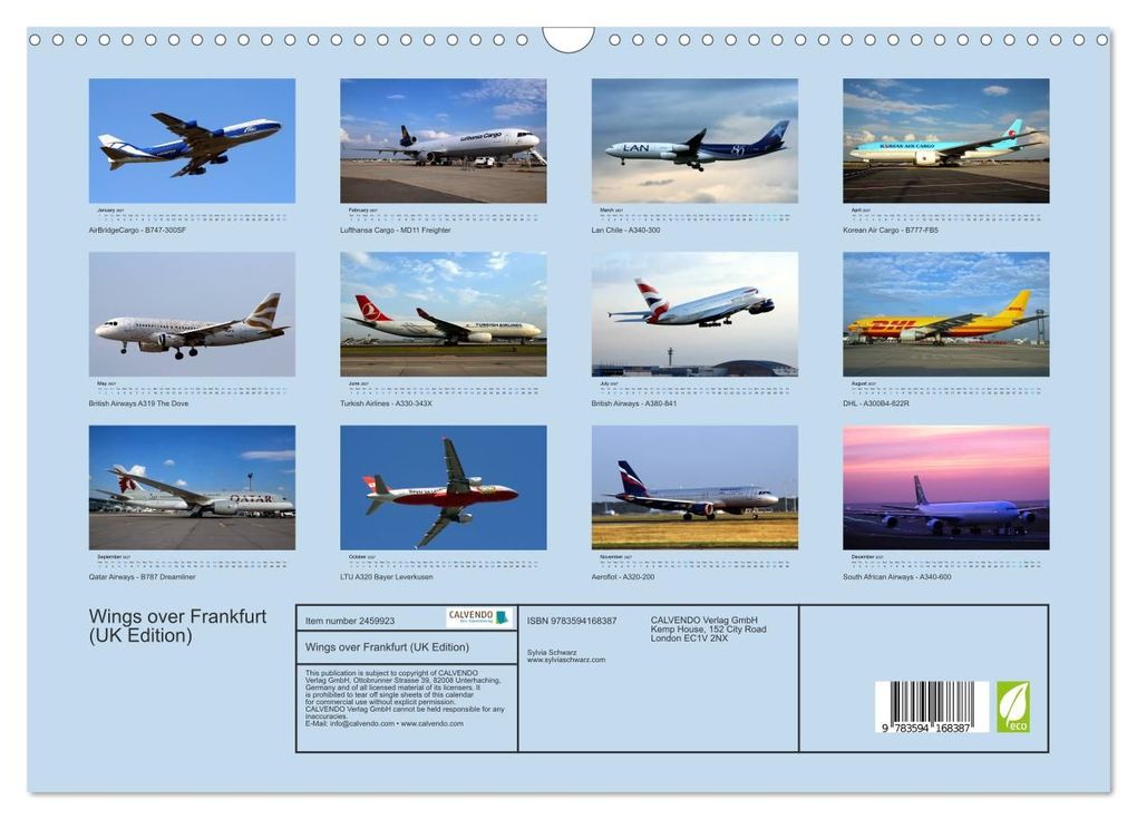 Weitere Ansicht: Wings over Frankfurt (UK Edition) (Wall Calendar 2027 DIN A3 landscape), CALVENDO 12 Month Wall Calendar | Sylvia Schwarz, Calvendo