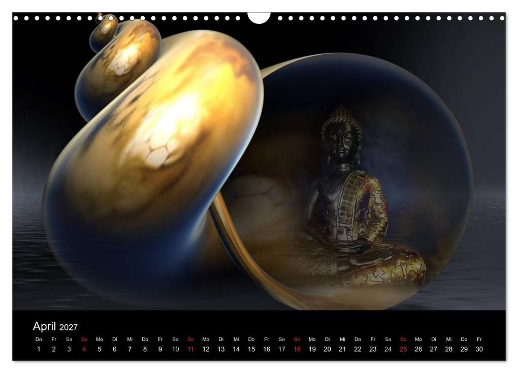 Weitere Ansicht: Buddha und Yin Yang (Wandkalender 2027 DIN A3 quer), CALVENDO Monatskalender | Claudia Burlager, Calvendo