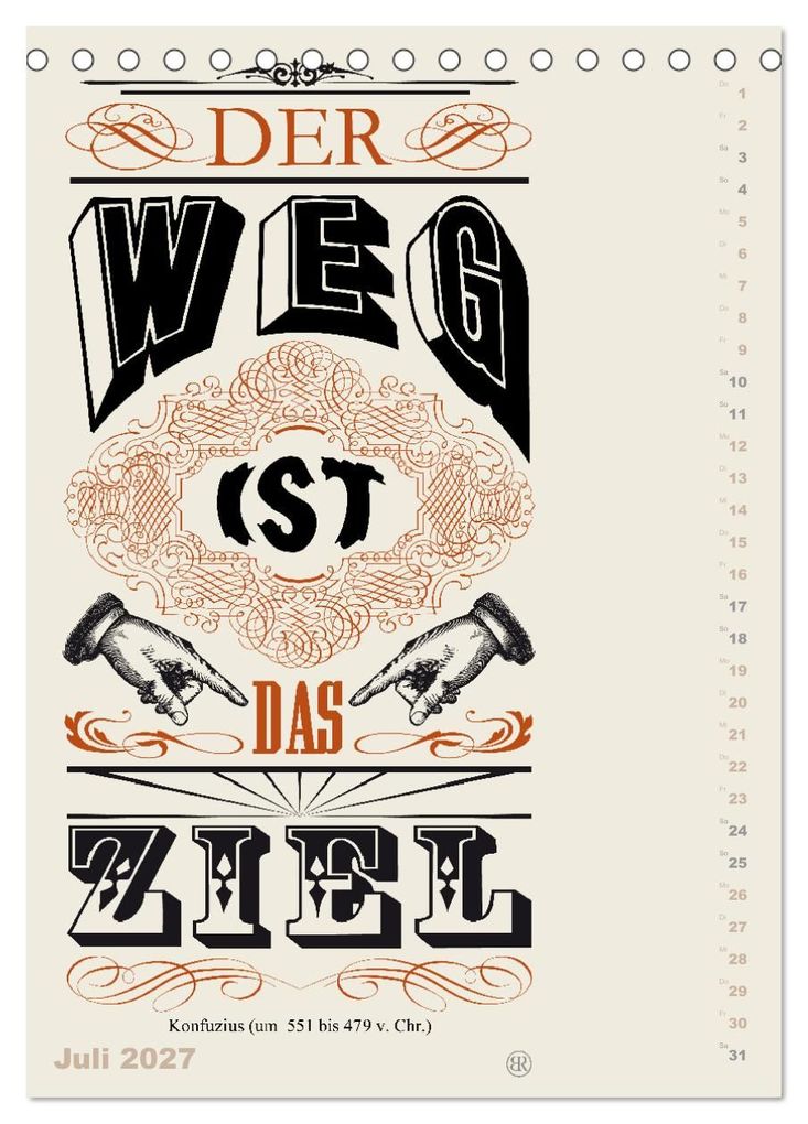 Weitere Ansicht: Die schönsten Lebensweisheiten Typo - Kalender (Tischkalender 2027 DIN A5 hoch), CALVENDO Monatskalender | Bilder: bilwissedition.com Layout: Babette Reek, Calvendo, Babette Reek