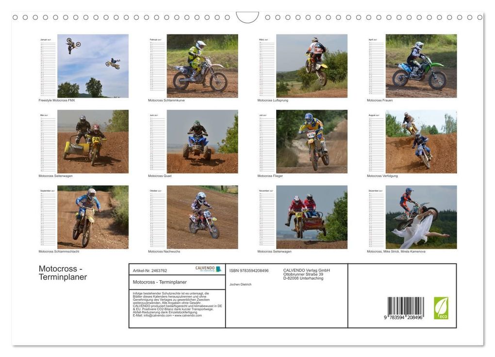 Weitere Ansicht: Motocross - Terminplaner (Wandkalender 2027 DIN A3 quer), CALVENDO Monatskalender | Jochen Dietrich, Calvendo