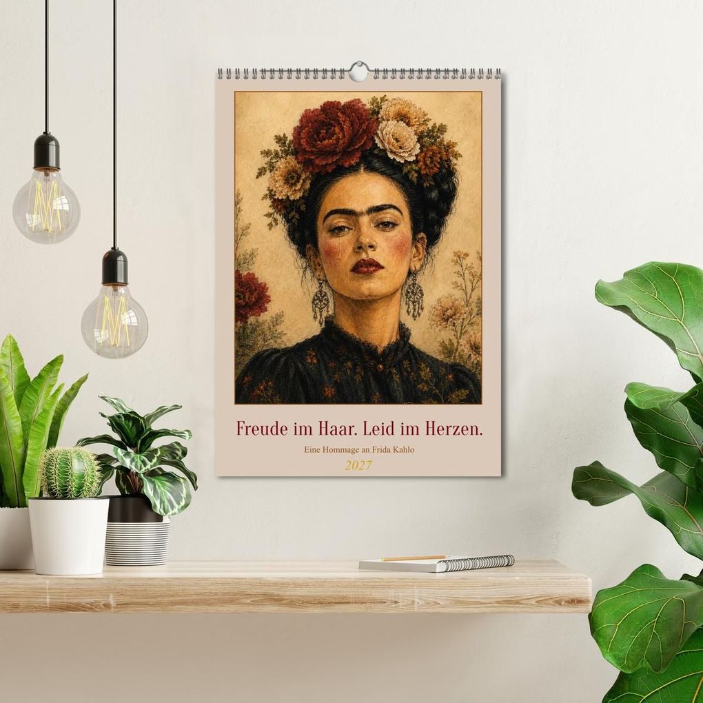Weitere Ansicht: Freude im Haar. Leid im Herzen. Eine Hommage an Frida Kahlo (Wandkalender 2027 DIN A3 hoch), CALVENDO Monatskalender | Rose el Rose, Calvendo