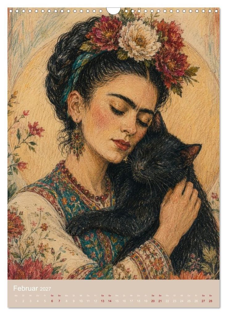 Weitere Ansicht: Freude im Haar. Leid im Herzen. Eine Hommage an Frida Kahlo (Wandkalender 2027 DIN A3 hoch), CALVENDO Monatskalender | Rose el Rose, Calvendo