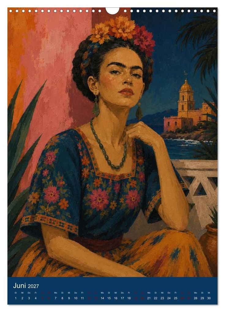 Weitere Ansicht: Freude im Haar. Leid im Herzen. Eine Hommage an Frida Kahlo (Wandkalender 2027 DIN A3 hoch), CALVENDO Monatskalender | Rose el Rose, Calvendo
