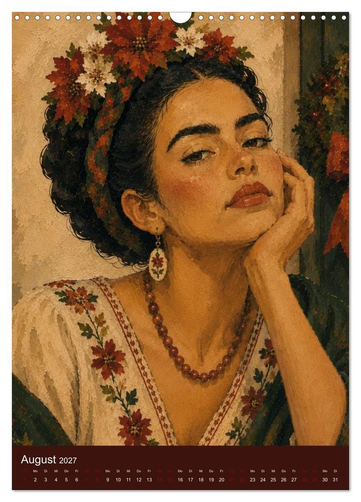 Weitere Ansicht: Freude im Haar. Leid im Herzen. Eine Hommage an Frida Kahlo (Wandkalender 2027 DIN A3 hoch), CALVENDO Monatskalender | Rose el Rose, Calvendo