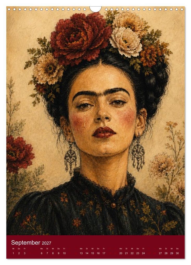 Weitere Ansicht: Freude im Haar. Leid im Herzen. Eine Hommage an Frida Kahlo (Wandkalender 2027 DIN A3 hoch), CALVENDO Monatskalender | Rose el Rose, Calvendo