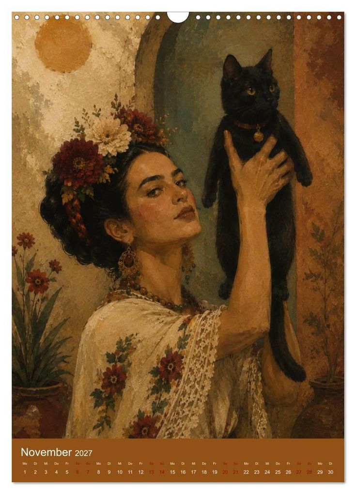 Weitere Ansicht: Freude im Haar. Leid im Herzen. Eine Hommage an Frida Kahlo (Wandkalender 2027 DIN A3 hoch), CALVENDO Monatskalender | Rose el Rose, Calvendo