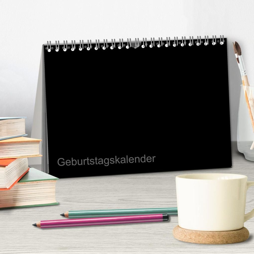 Weitere Ansicht: Bastel-Geburtstagskalender schwarz / Geburtstagskalender (Tischkalender 2027 DIN A5 quer), CALVENDO Monatskalender | Kreativ ist gut, Calvendo