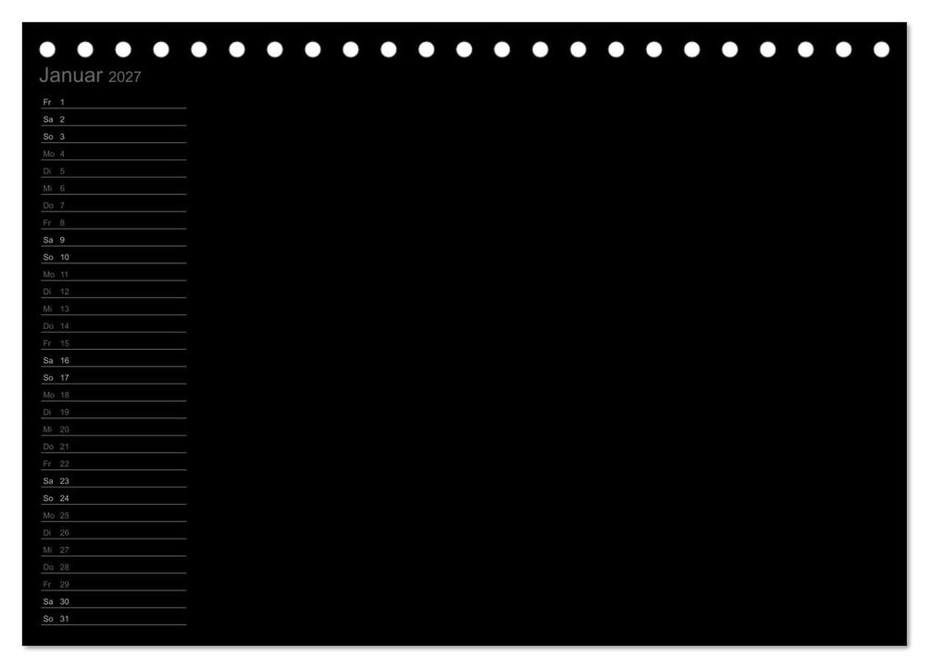 Weitere Ansicht: Bastel-Geburtstagskalender schwarz / Geburtstagskalender (Tischkalender 2027 DIN A5 quer), CALVENDO Monatskalender | Kreativ ist gut, Calvendo