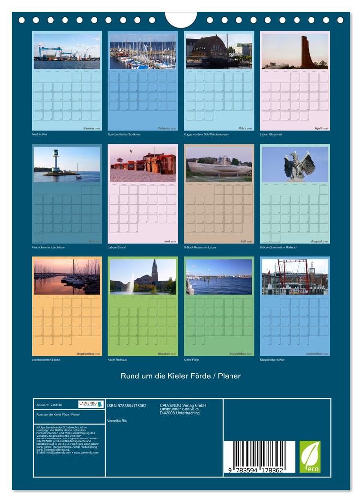 Weitere Ansicht: Rund um die Kieler Förde / Planer (Wandkalender 2027 DIN A4 hoch), CALVENDO Monatskalender | Veronika Rix, Calvendo