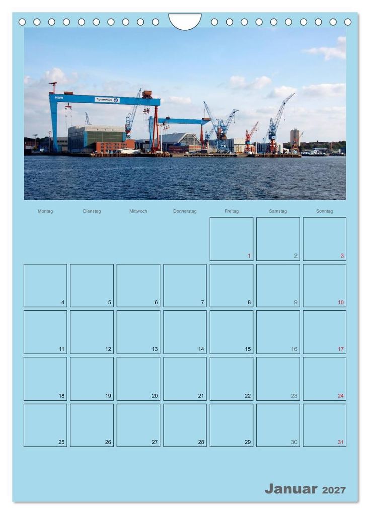 Weitere Ansicht: Rund um die Kieler Förde / Planer (Wandkalender 2027 DIN A4 hoch), CALVENDO Monatskalender | Veronika Rix, Calvendo