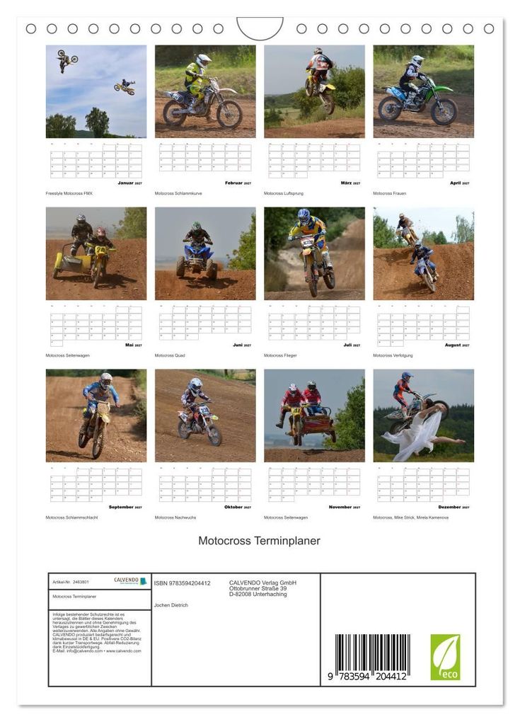 Weitere Ansicht: Motocross Terminplaner (Wandkalender 2027 DIN A4 hoch), CALVENDO Monatskalender | Jochen Dietrich, Calvendo