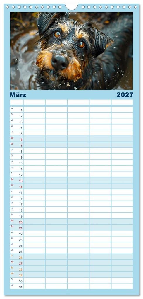 Weitere Ansicht: Familienplaner 2027 - Hunde und Wasser mit 5 Spalten (Wandkalender, 21 x 45 cm) CALVENDO | Daniela Tapper, Calvendo