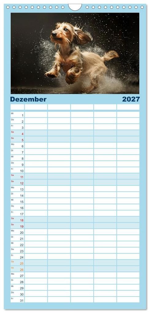 Weitere Ansicht: Familienplaner 2027 - Hunde und Wasser mit 5 Spalten (Wandkalender, 21 x 45 cm) CALVENDO | Daniela Tapper, Calvendo