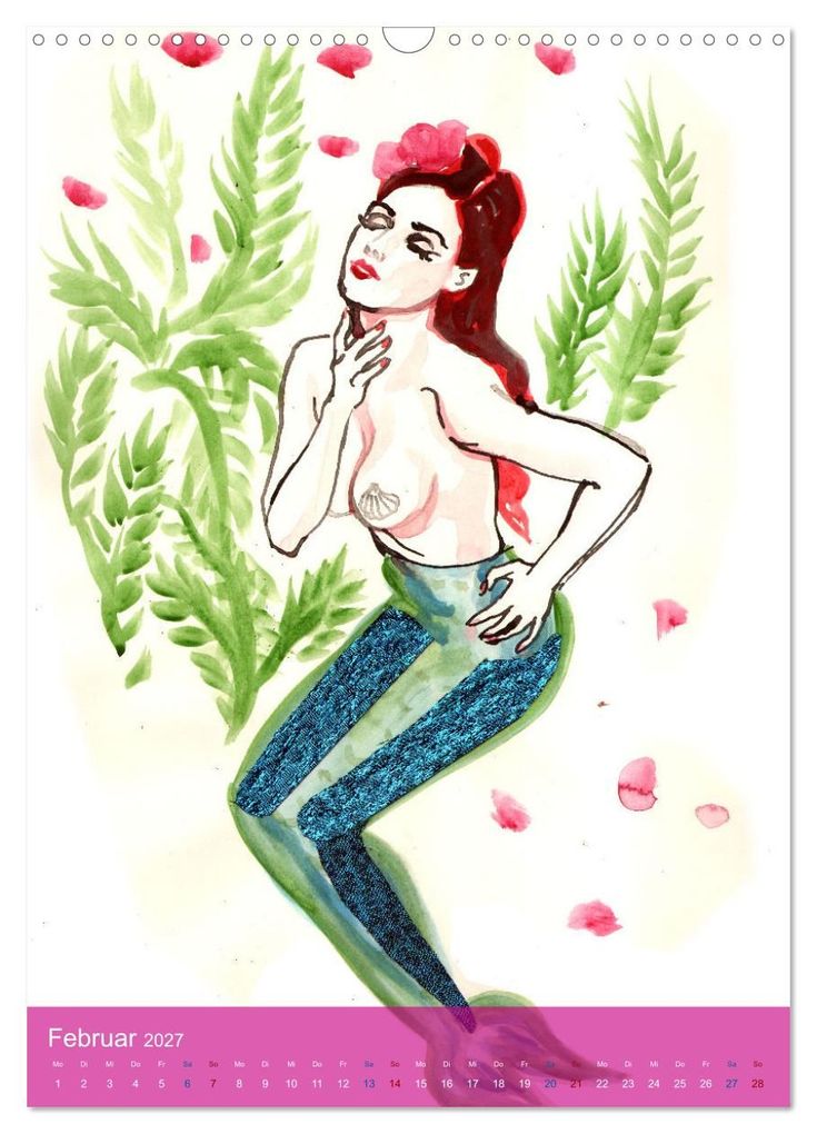 Weitere Ansicht: Mermaids, Pearls & Pirates. Sirenen, Perlen und Piraten. Phantasien mit Meeresrauschen (Wandkalender 2027 DIN A3 hoch), CALVENDO Monatskalender | Burlesque up your wall, Sara Horwath, Calvendo