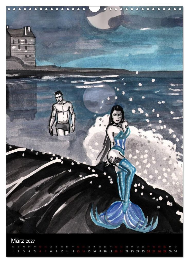 Weitere Ansicht: Mermaids, Pearls & Pirates. Sirenen, Perlen und Piraten. Phantasien mit Meeresrauschen (Wandkalender 2027 DIN A3 hoch), CALVENDO Monatskalender | Burlesque up your wall, Sara Horwath, Calvendo