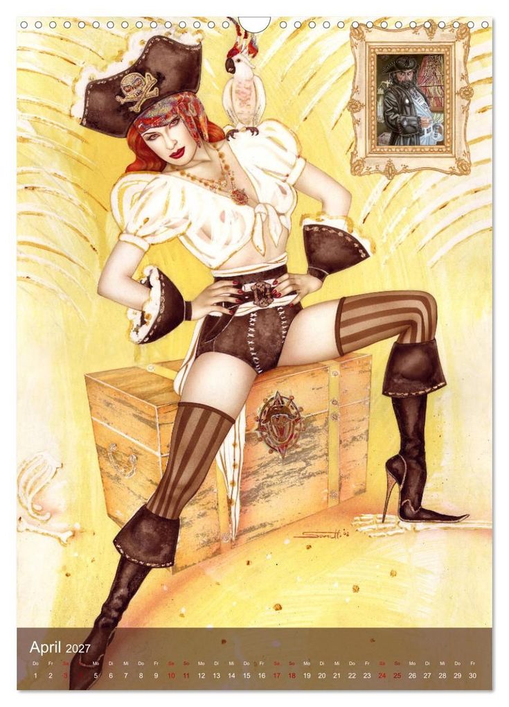 Weitere Ansicht: Mermaids, Pearls & Pirates. Sirenen, Perlen und Piraten. Phantasien mit Meeresrauschen (Wandkalender 2027 DIN A3 hoch), CALVENDO Monatskalender | Burlesque up your wall, Sara Horwath, Calvendo