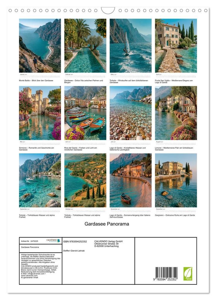 Weitere Ansicht: Gardasee Panorama (Wandkalender 2027 DIN A3 hoch), CALVENDO Monatskalender | Steffen Gierok-Latniak, Calvendo