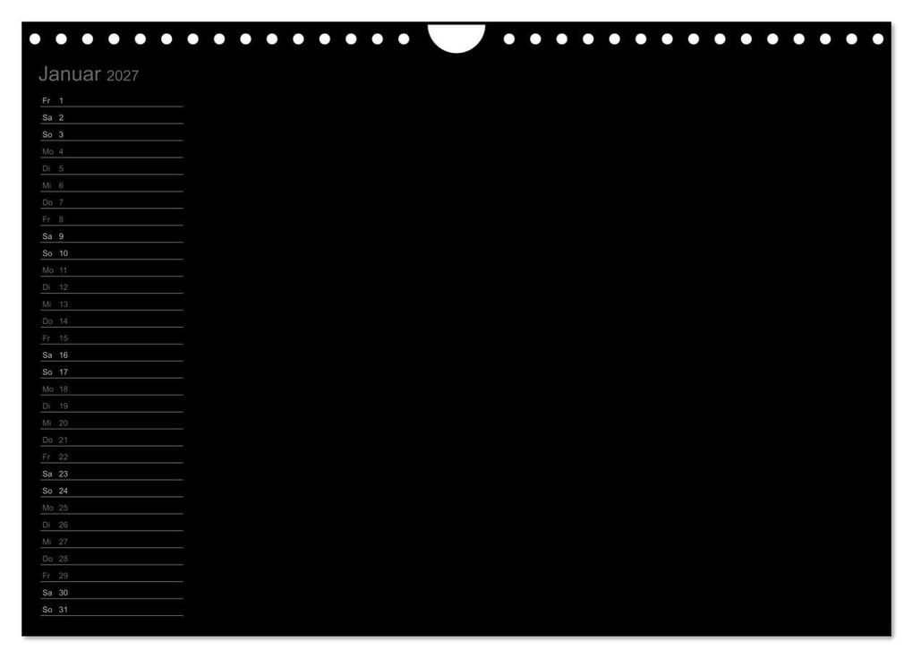 Weitere Ansicht: Bastel-Geburtstagskalender schwarz / Geburtstagskalender (Wandkalender 2027 DIN A4 quer), CALVENDO Monatskalender | Kreativ ist gut, Calvendo