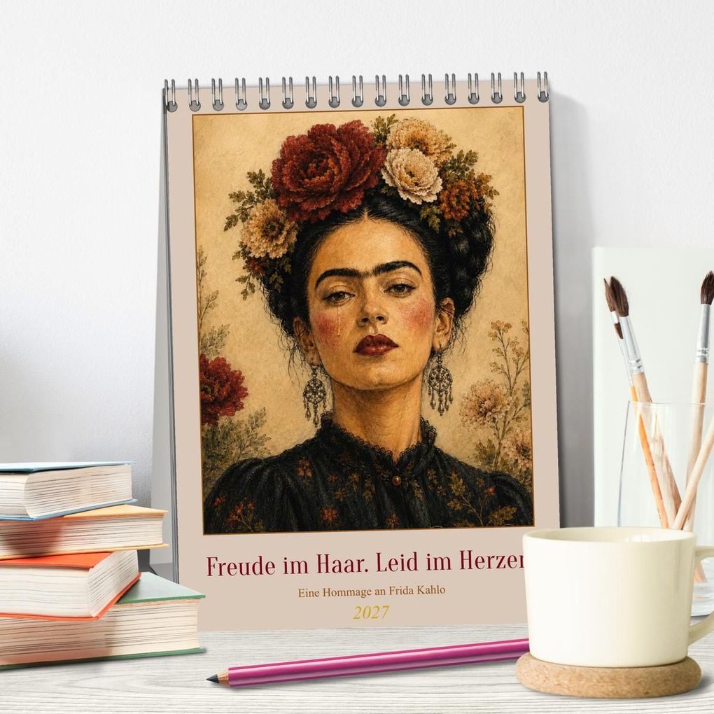 Weitere Ansicht: Freude im Haar. Leid im Herzen. Eine Hommage an Frida Kahlo (Tischkalender 2027 DIN A5 hoch), CALVENDO Monatskalender | Rose el Rose, Calvendo