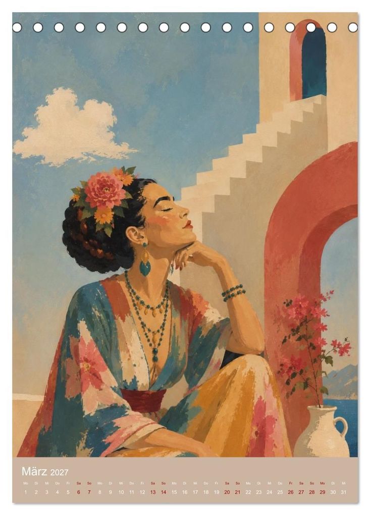 Weitere Ansicht: Freude im Haar. Leid im Herzen. Eine Hommage an Frida Kahlo (Tischkalender 2027 DIN A5 hoch), CALVENDO Monatskalender | Rose el Rose, Calvendo