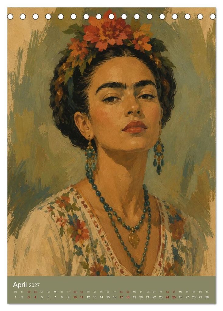 Weitere Ansicht: Freude im Haar. Leid im Herzen. Eine Hommage an Frida Kahlo (Tischkalender 2027 DIN A5 hoch), CALVENDO Monatskalender | Rose el Rose, Calvendo