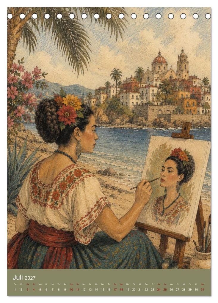 Weitere Ansicht: Freude im Haar. Leid im Herzen. Eine Hommage an Frida Kahlo (Tischkalender 2027 DIN A5 hoch), CALVENDO Monatskalender | Rose el Rose, Calvendo