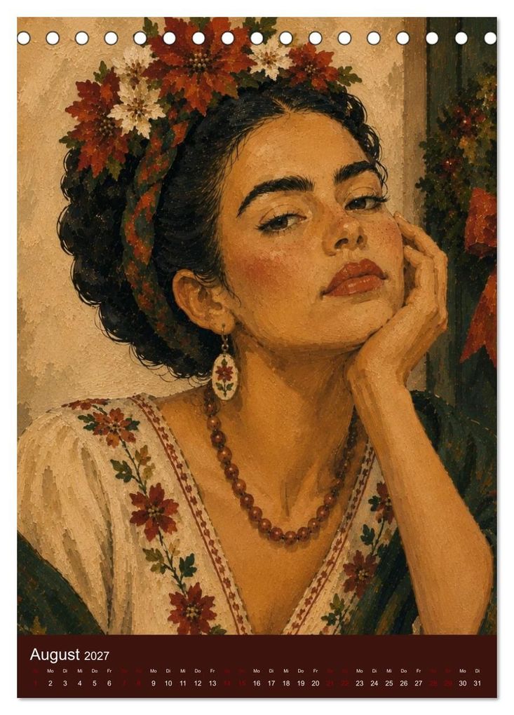 Weitere Ansicht: Freude im Haar. Leid im Herzen. Eine Hommage an Frida Kahlo (Tischkalender 2027 DIN A5 hoch), CALVENDO Monatskalender | Rose el Rose, Calvendo
