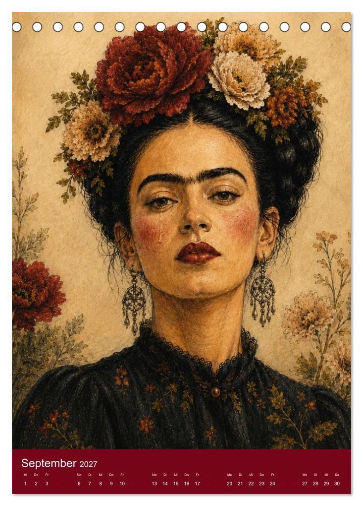 Weitere Ansicht: Freude im Haar. Leid im Herzen. Eine Hommage an Frida Kahlo (Tischkalender 2027 DIN A5 hoch), CALVENDO Monatskalender | Rose el Rose, Calvendo