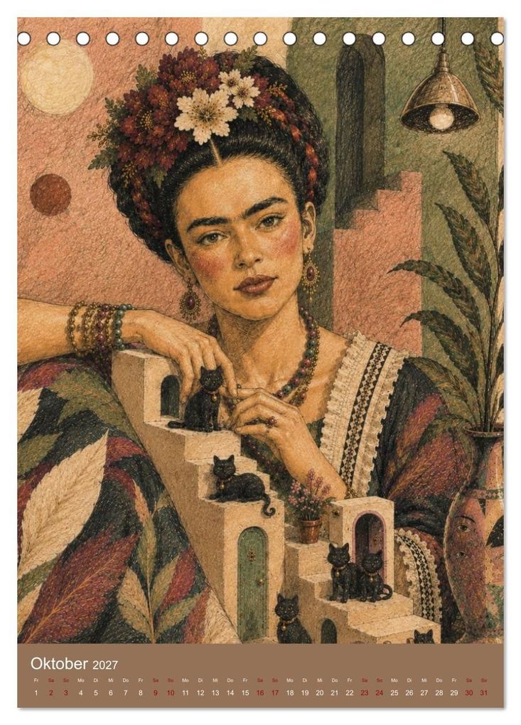 Weitere Ansicht: Freude im Haar. Leid im Herzen. Eine Hommage an Frida Kahlo (Tischkalender 2027 DIN A5 hoch), CALVENDO Monatskalender | Rose el Rose, Calvendo