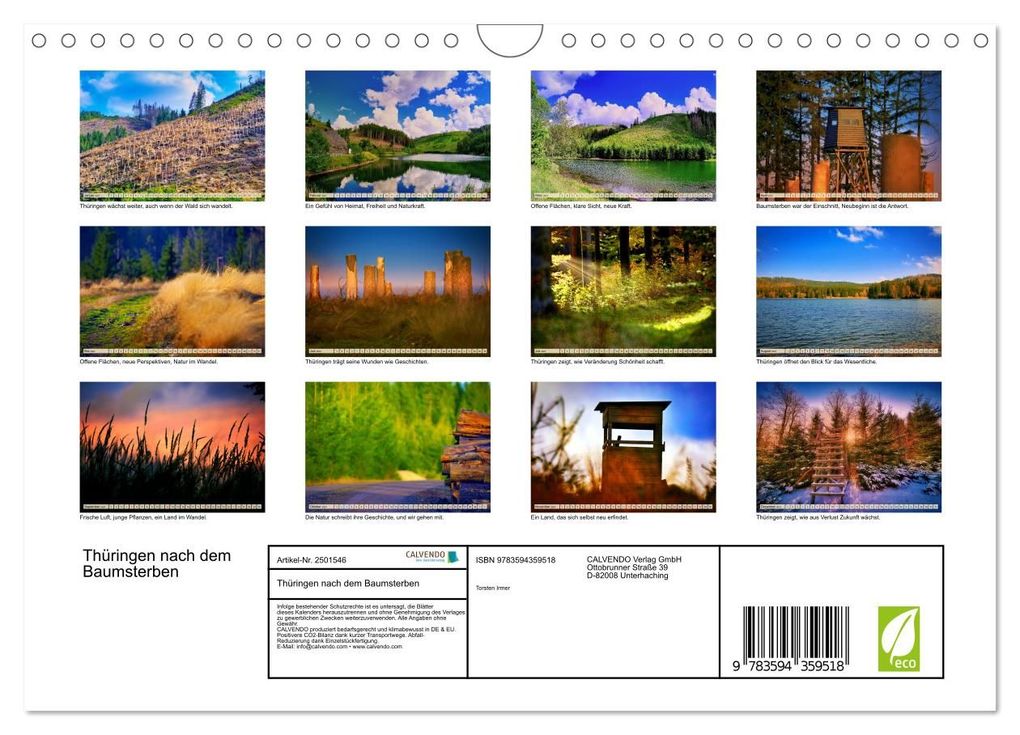 Weitere Ansicht: Thüringen nach dem Baumsterben (Wandkalender 2027 DIN A4 quer), CALVENDO Monatskalender | Torsten Irmer, Calvendo