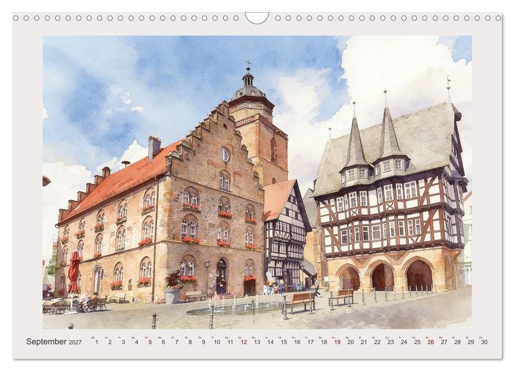 Weitere Ansicht: Die schönsten Altstädte in Hessen (Wandkalender 2027 DIN A3 quer), CALVENDO Monatskalender | Claudia Kleemann, Calvendo