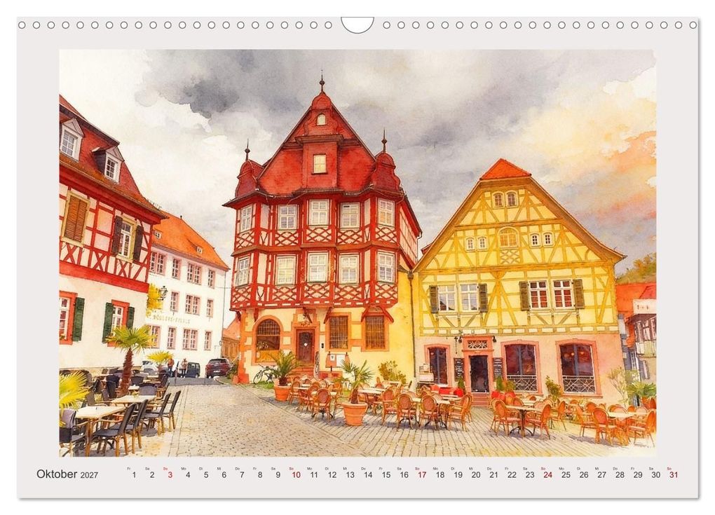 Weitere Ansicht: Die schönsten Altstädte in Hessen (Wandkalender 2027 DIN A3 quer), CALVENDO Monatskalender | Claudia Kleemann, Calvendo