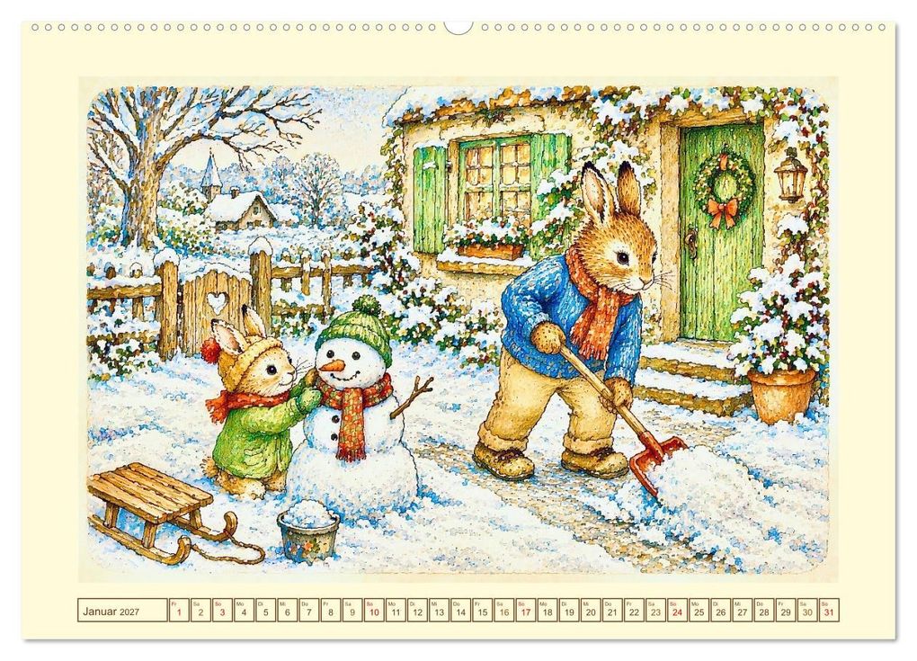 Weitere Ansicht: Bei Familie Hase (hochwertiger Premium Wandkalender 2027 DIN A2 quer), Kunstdruck in Hochglanz | Steffani Lehmann, Calvendo