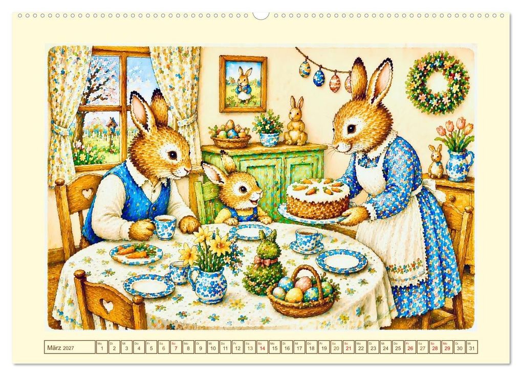 Weitere Ansicht: Bei Familie Hase (hochwertiger Premium Wandkalender 2027 DIN A2 quer), Kunstdruck in Hochglanz | Steffani Lehmann, Calvendo