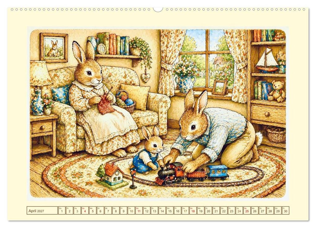 Weitere Ansicht: Bei Familie Hase (hochwertiger Premium Wandkalender 2027 DIN A2 quer), Kunstdruck in Hochglanz | Steffani Lehmann, Calvendo